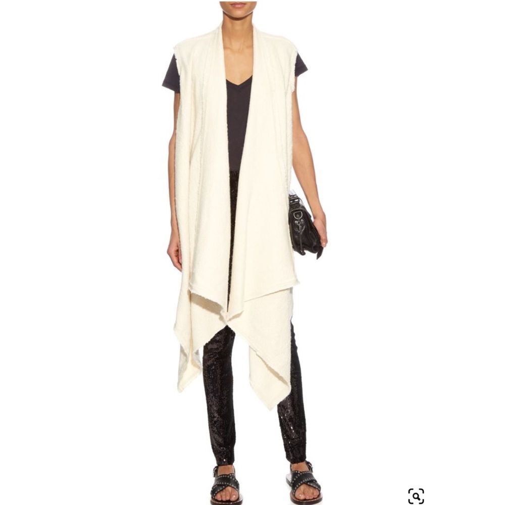 ISABEL MARANT FELICIA DRAPED TEXTURED ALPACA VEST SET
